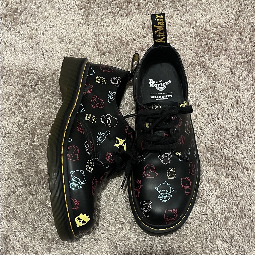 Dr. Martens Black 1461 Oxfords, Hello Kitty Print